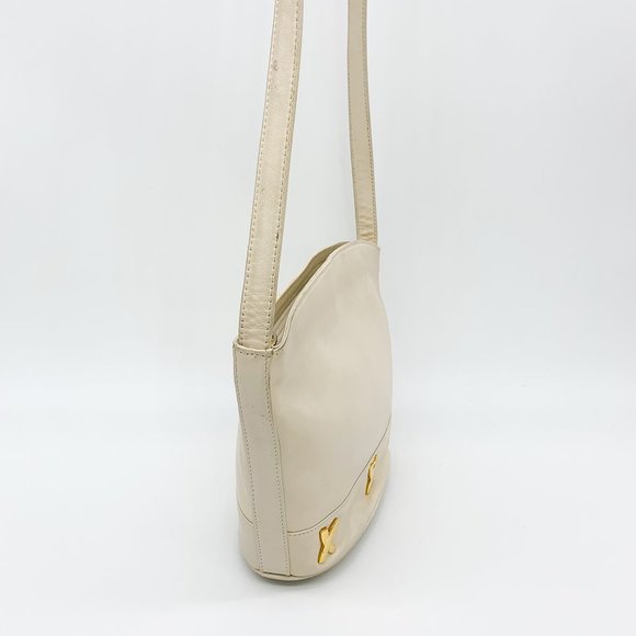 VINTAGE Paloma Picasso Leather Gold 'X' Crossbody - Picture 2 of 9